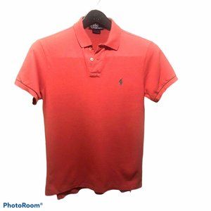 POLO RALPH LAUREN RED CUSTOM FIT PIQUE SMALL